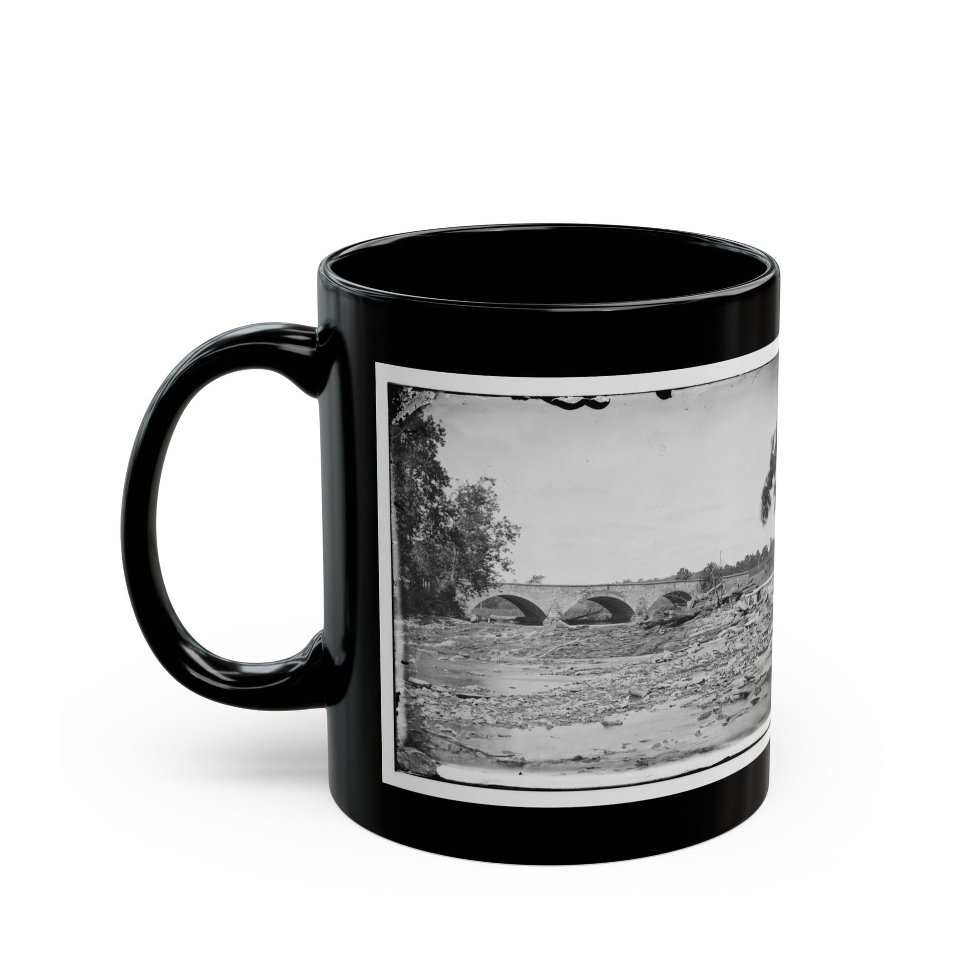 Antietam, Maryland. Antietam Bridge On Sharpsburg And Boonsboro Turnpike(2) (U.S. Civil War) Black Coffee Mug-The Sticker Space