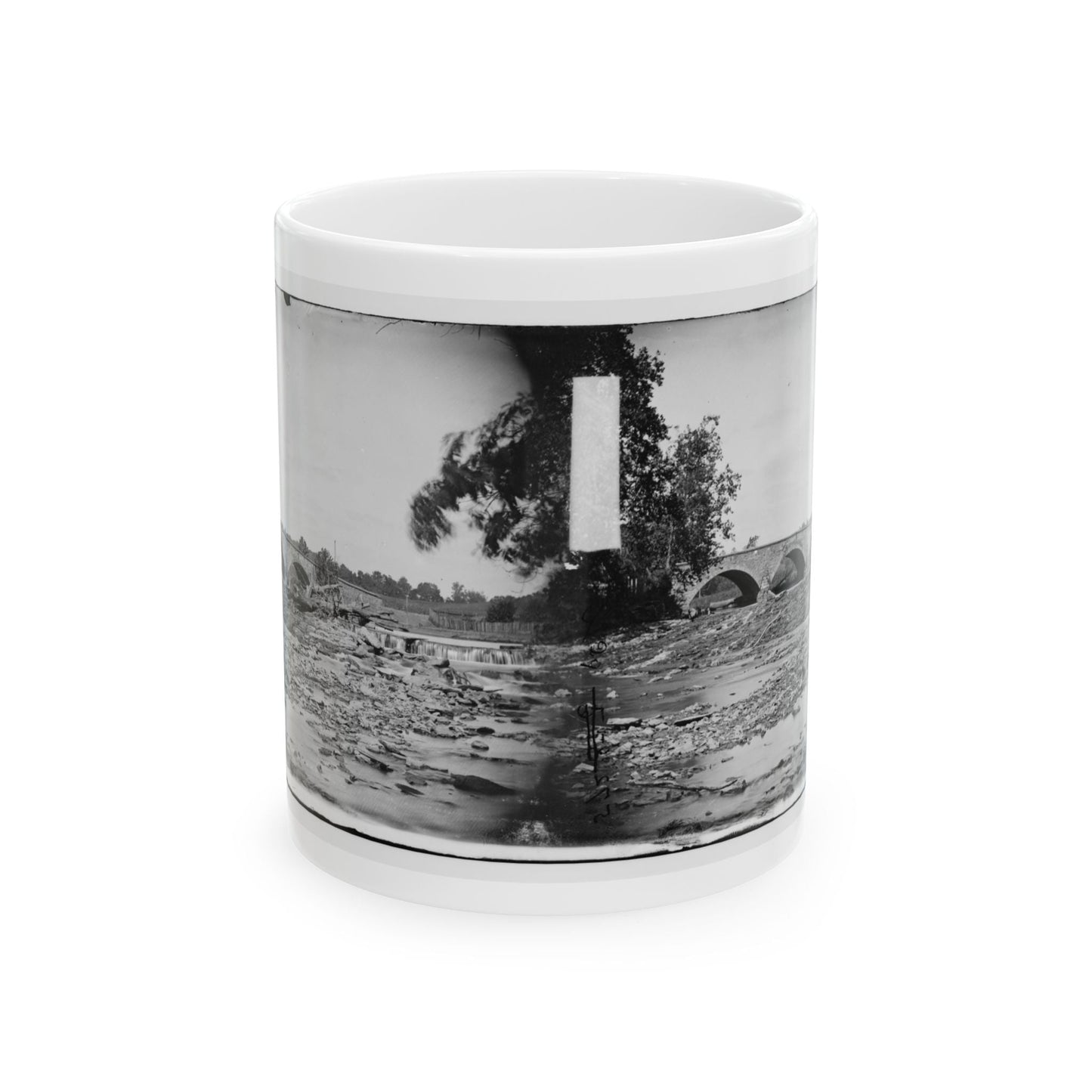 Antietam, Maryland. Antietam Bridge On Sharpsburg And Boonsboro Turnpike(2) (U.S. Civil War) White Coffee Mug-11oz-The Sticker Space