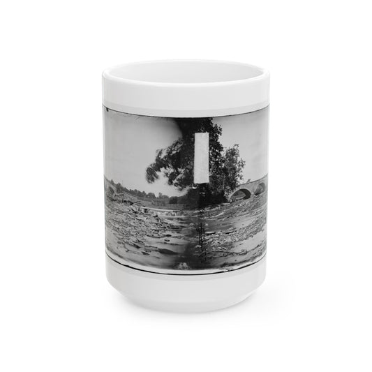 Antietam, Maryland. Antietam Bridge On Sharpsburg And Boonsboro Turnpike(2) (U.S. Civil War) White Coffee Mug-15oz-The Sticker Space