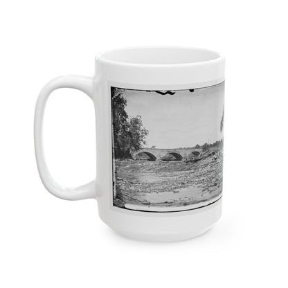 Antietam, Maryland. Antietam Bridge On Sharpsburg And Boonsboro Turnpike(2) (U.S. Civil War) White Coffee Mug-The Sticker Space