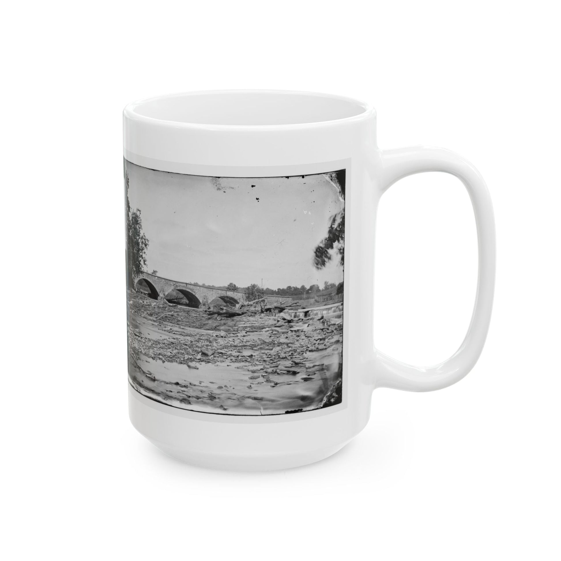 Antietam, Maryland. Antietam Bridge On Sharpsburg And Boonsboro Turnpike(2) (U.S. Civil War) White Coffee Mug-The Sticker Space