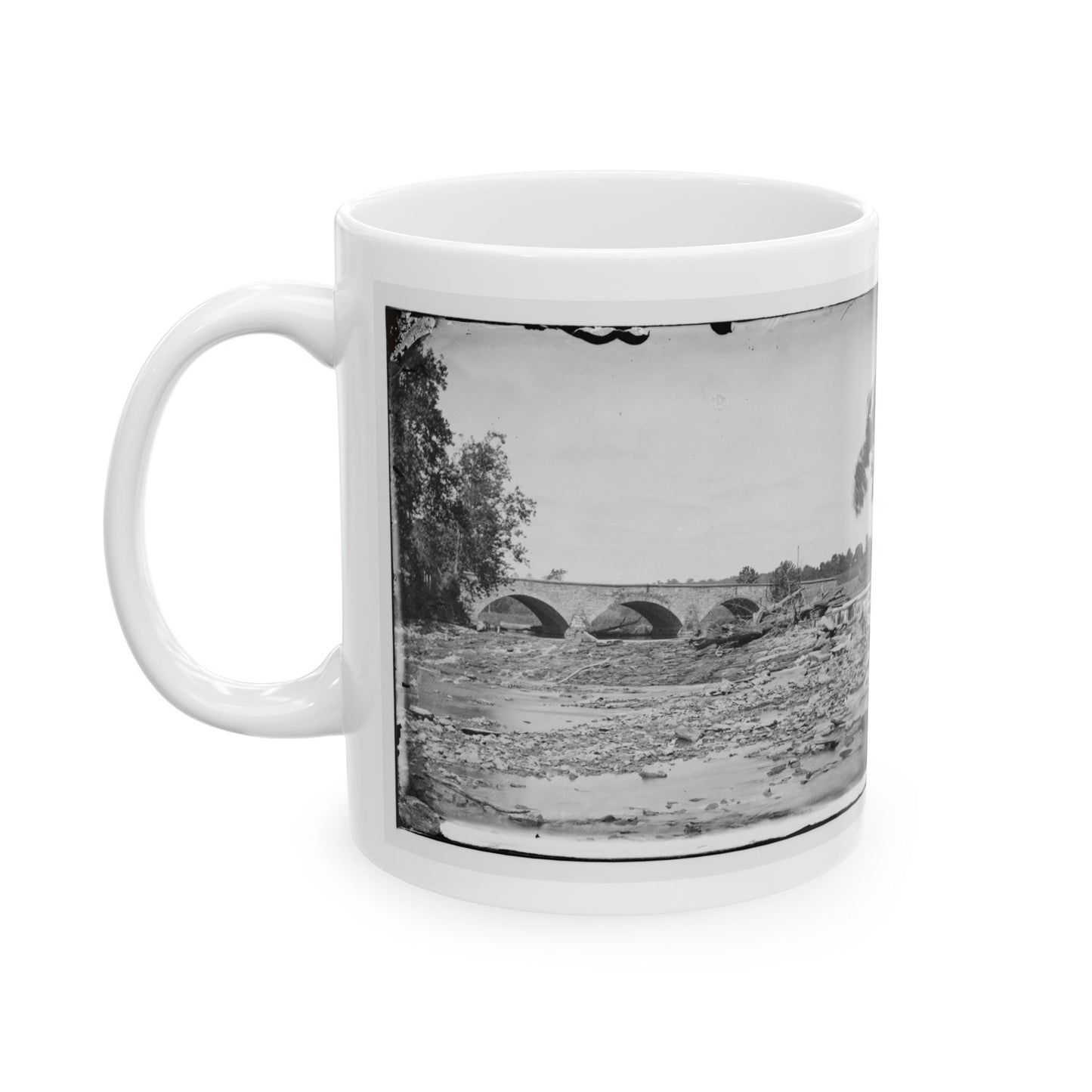 Antietam, Maryland. Antietam Bridge On Sharpsburg And Boonsboro Turnpike(2) (U.S. Civil War) White Coffee Mug-The Sticker Space