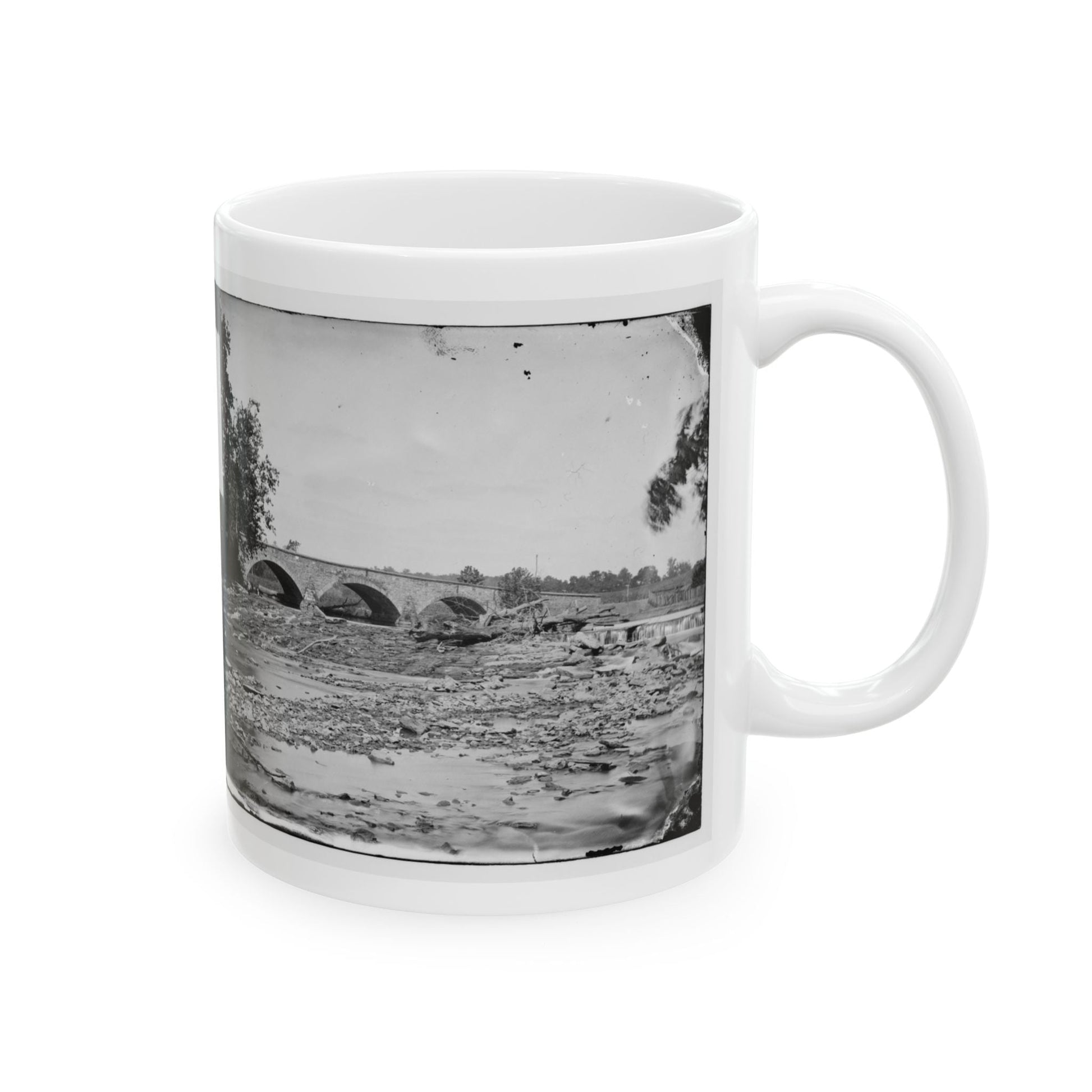 Antietam, Maryland. Antietam Bridge On Sharpsburg And Boonsboro Turnpike(2) (U.S. Civil War) White Coffee Mug-The Sticker Space