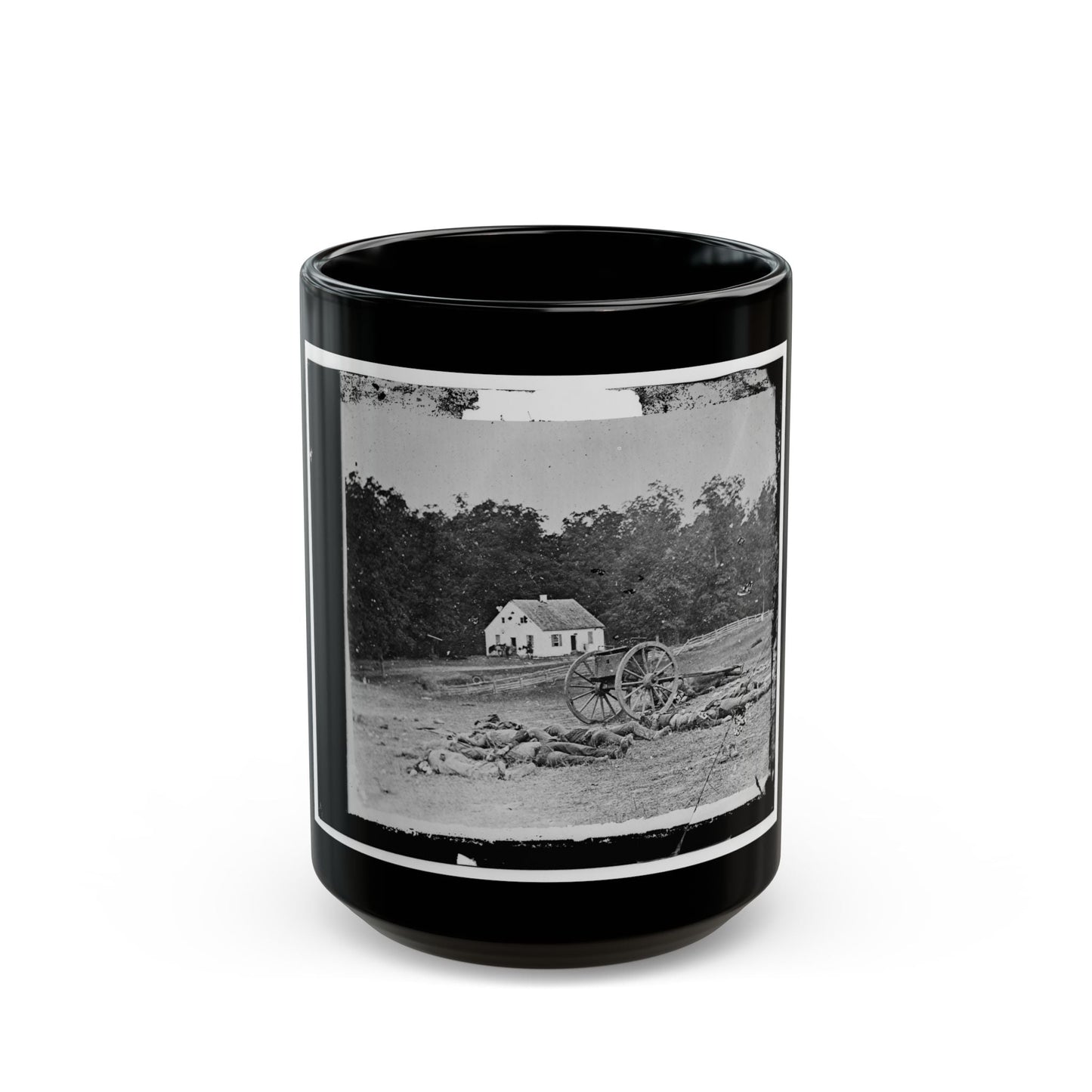 Antietam, Maryland. Bodies In Front Of The Dunker Church (U.S. Civil War) Black Coffee Mug