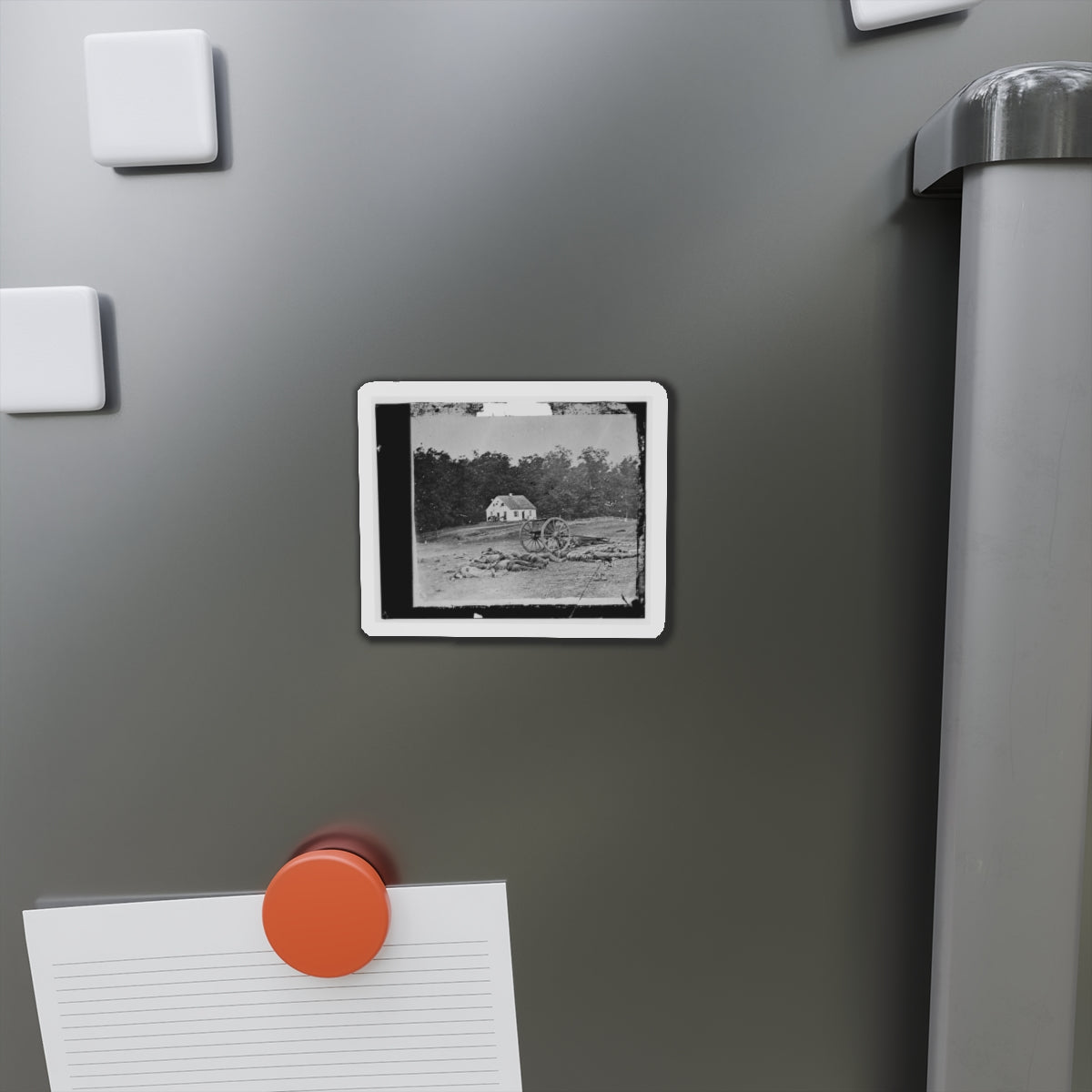 Antietam, Maryland. Bodies In Front Of The Dunker Church (U.S. Civil War) Refrigerator Magnet-The Sticker Space