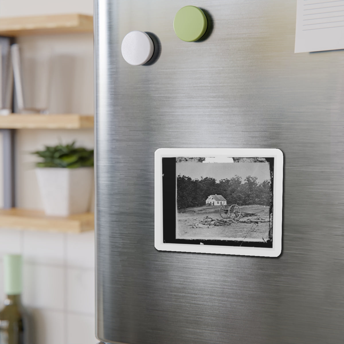 Antietam, Maryland. Bodies In Front Of The Dunker Church (U.S. Civil War) Refrigerator Magnet-The Sticker Space