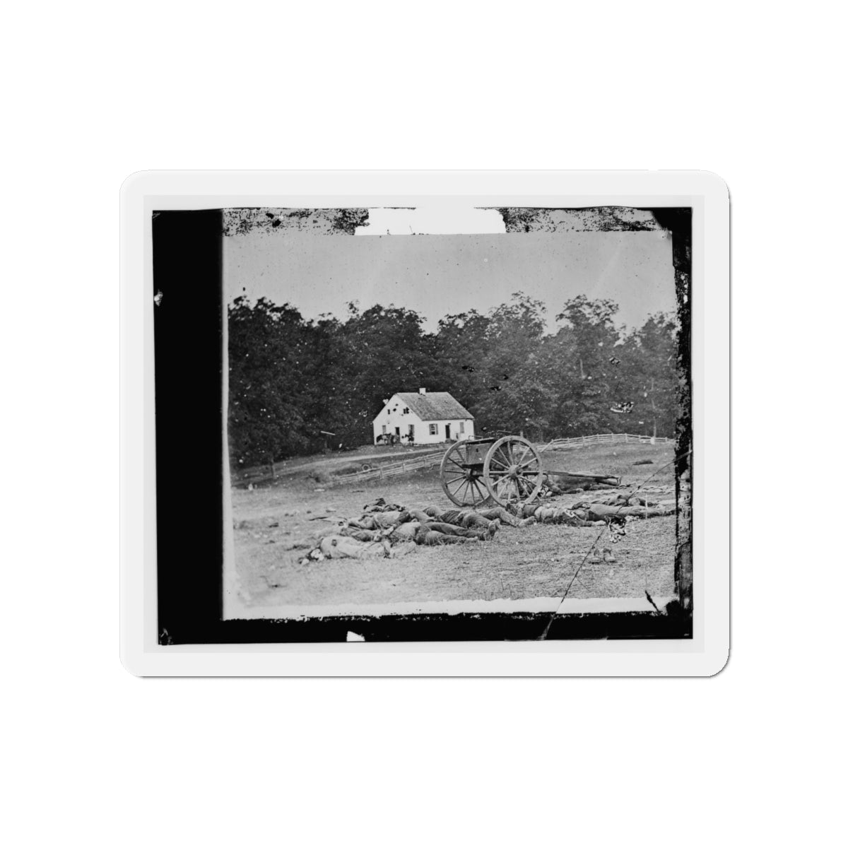 Antietam, Maryland. Bodies In Front Of The Dunker Church (U.S. Civil War) Refrigerator Magnet-4" x 4"-The Sticker Space