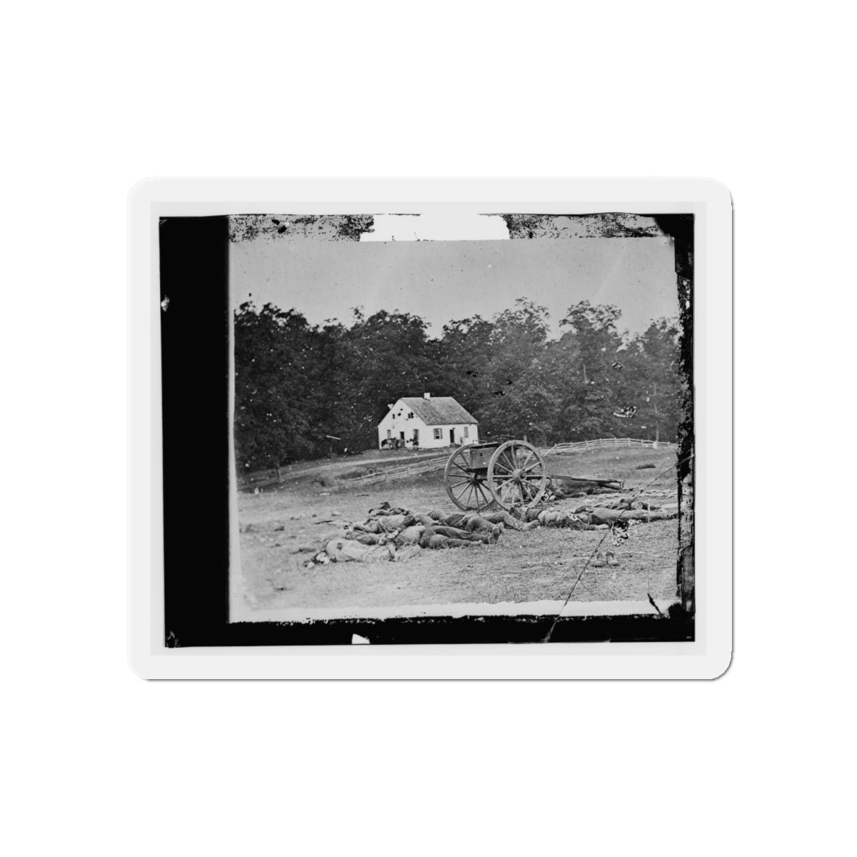 Antietam, Maryland. Bodies In Front Of The Dunker Church (U.S. Civil War) Refrigerator Magnet-5" x 5"-The Sticker Space