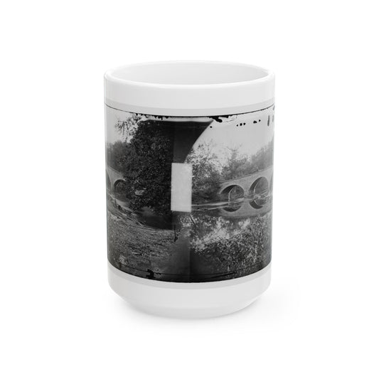 Antietam, Maryland. Burnside Bridge Across The Antietam. Northwest View (U.S. Civil War) White Coffee Mug-15oz-The Sticker Space