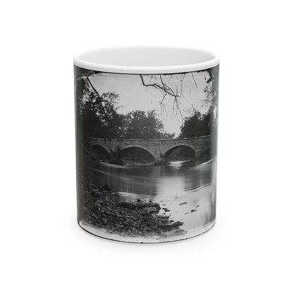 Antietam, Maryland. Burnside Bridge Across The Antietam. Southwest View (U.S. Civil War) White Coffee Mug