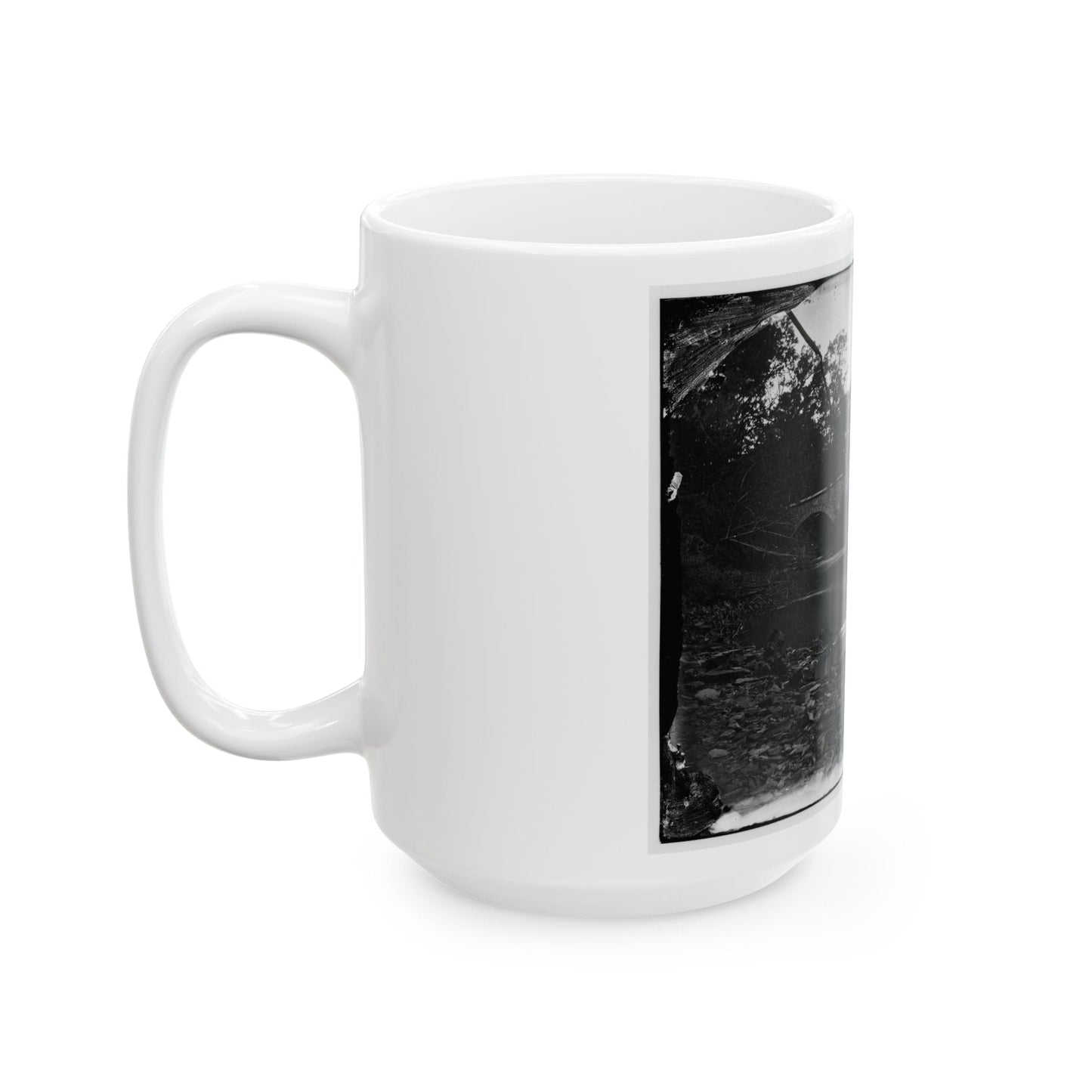 Antietam, Maryland. Burnside Bridge Across The Antietam. Southwest View (U.S. Civil War) White Coffee Mug