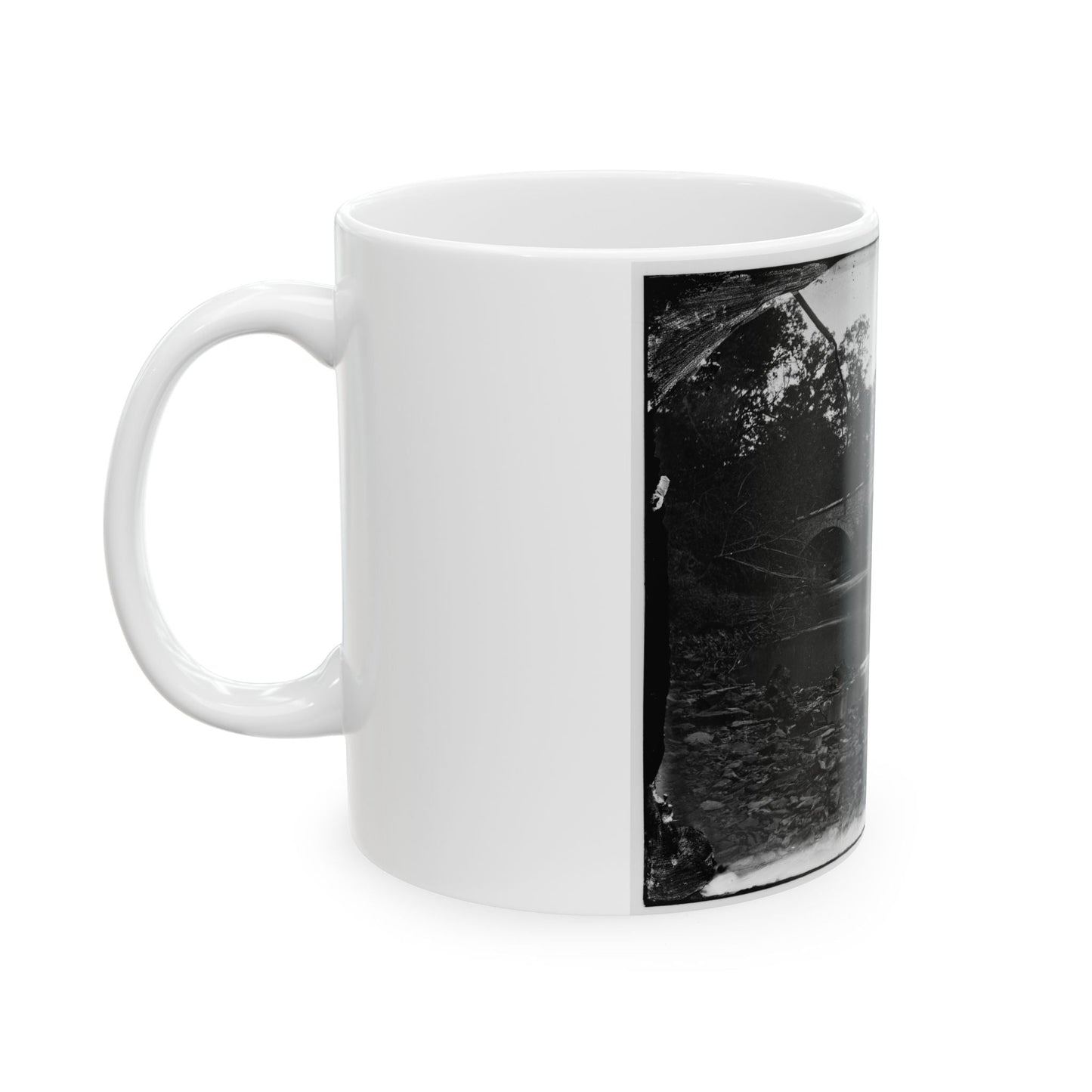 Antietam, Maryland. Burnside Bridge Across The Antietam. Southwest View (U.S. Civil War) White Coffee Mug