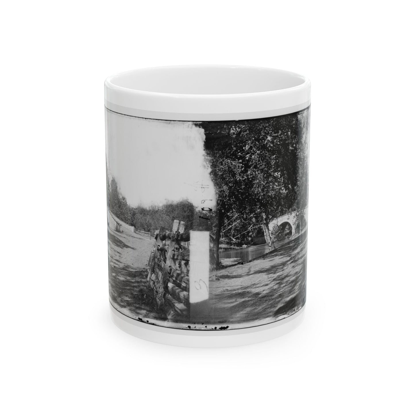 Antietam, Maryland. Burnside Bridge From The Southeast (U.S. Civil War) White Coffee Mug