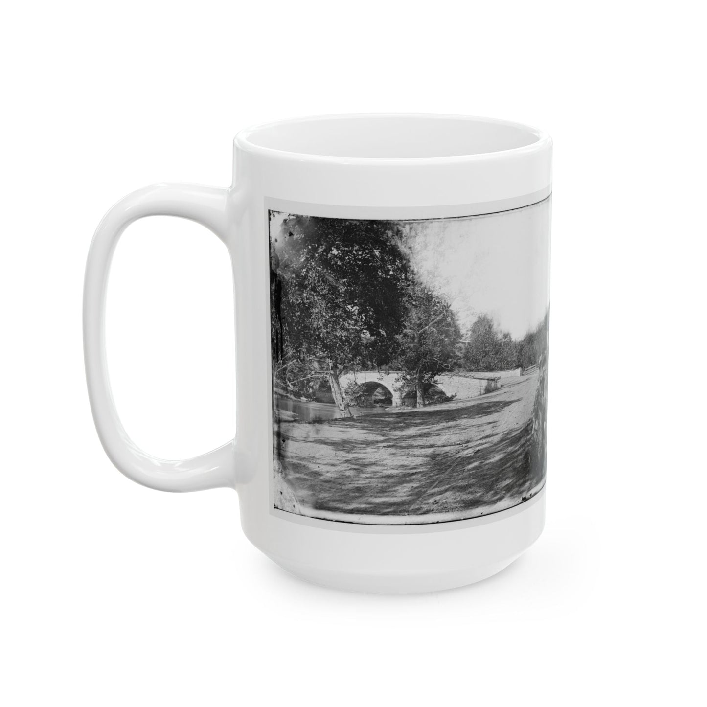 Antietam, Maryland. Burnside Bridge From The Southeast (U.S. Civil War) White Coffee Mug