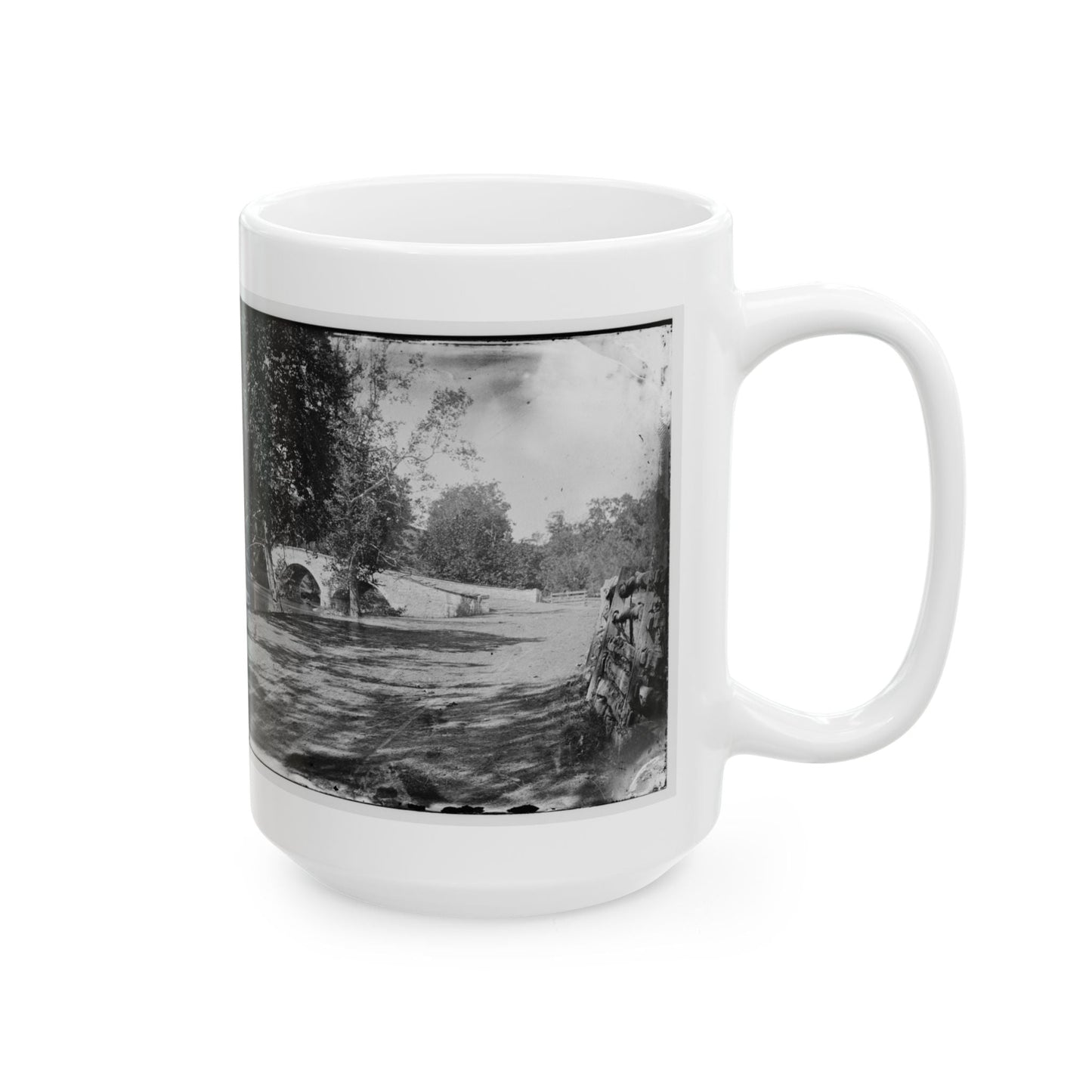 Antietam, Maryland. Burnside Bridge From The Southeast (U.S. Civil War) White Coffee Mug