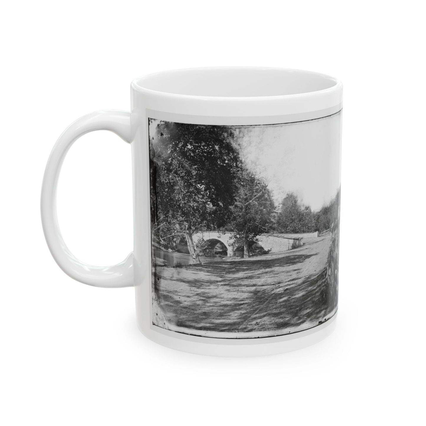 Antietam, Maryland. Burnside Bridge From The Southeast (U.S. Civil War) White Coffee Mug