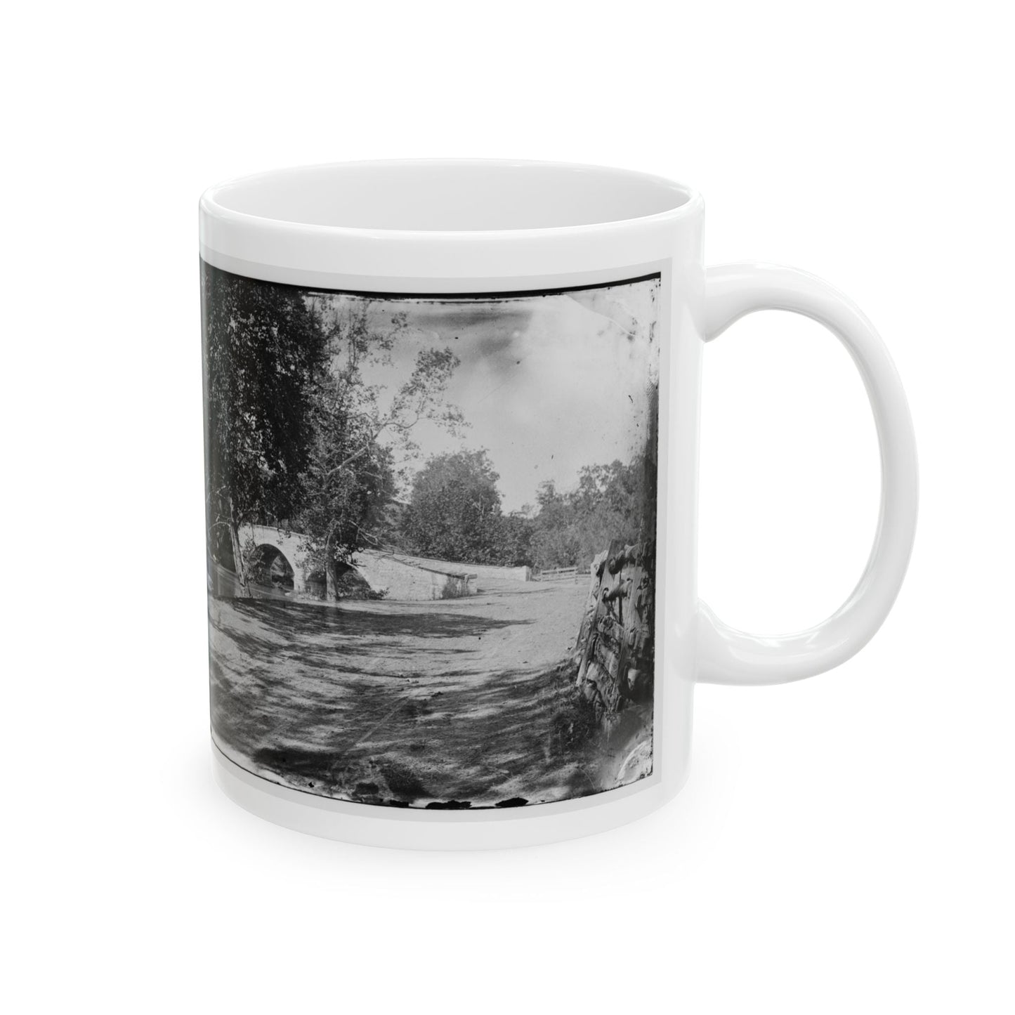 Antietam, Maryland. Burnside Bridge From The Southeast (U.S. Civil War) White Coffee Mug