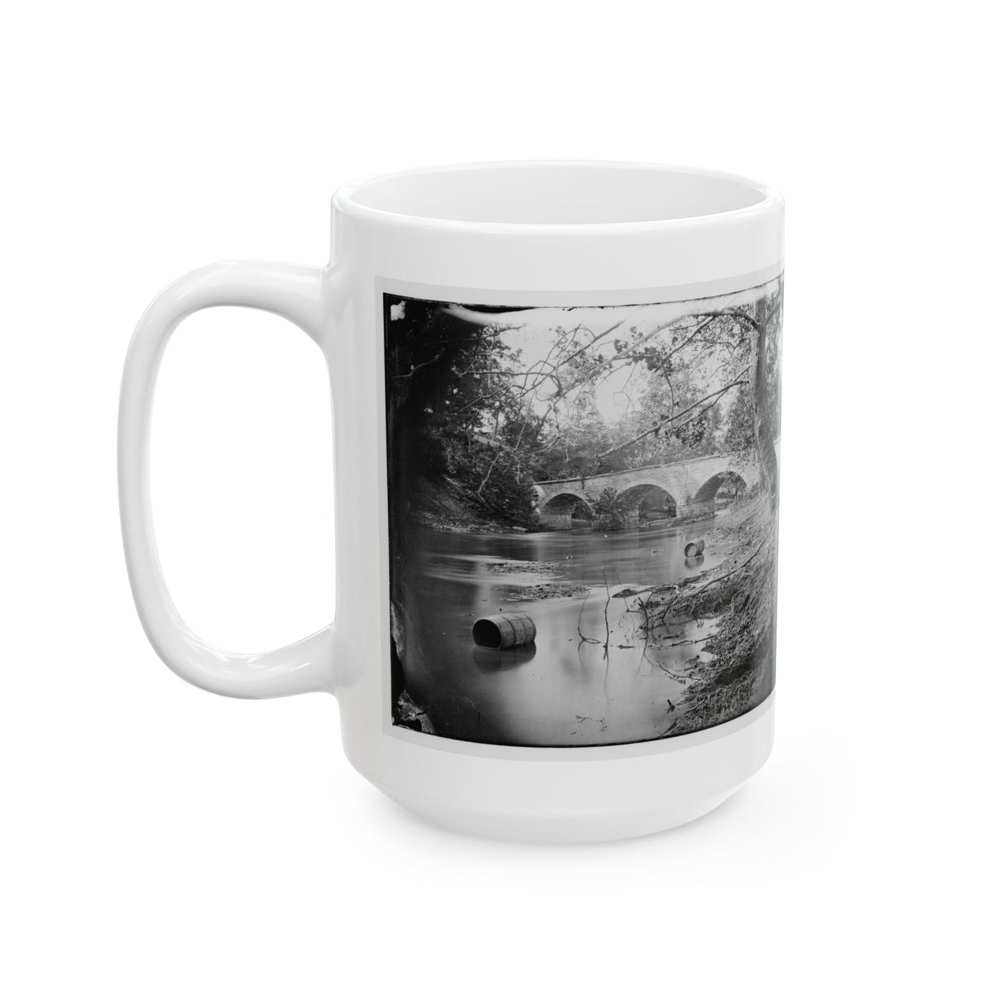 Antietam, Maryland. Burnside Bridge, Looking Up Stream (U.S. Civil War) White Coffee Mug