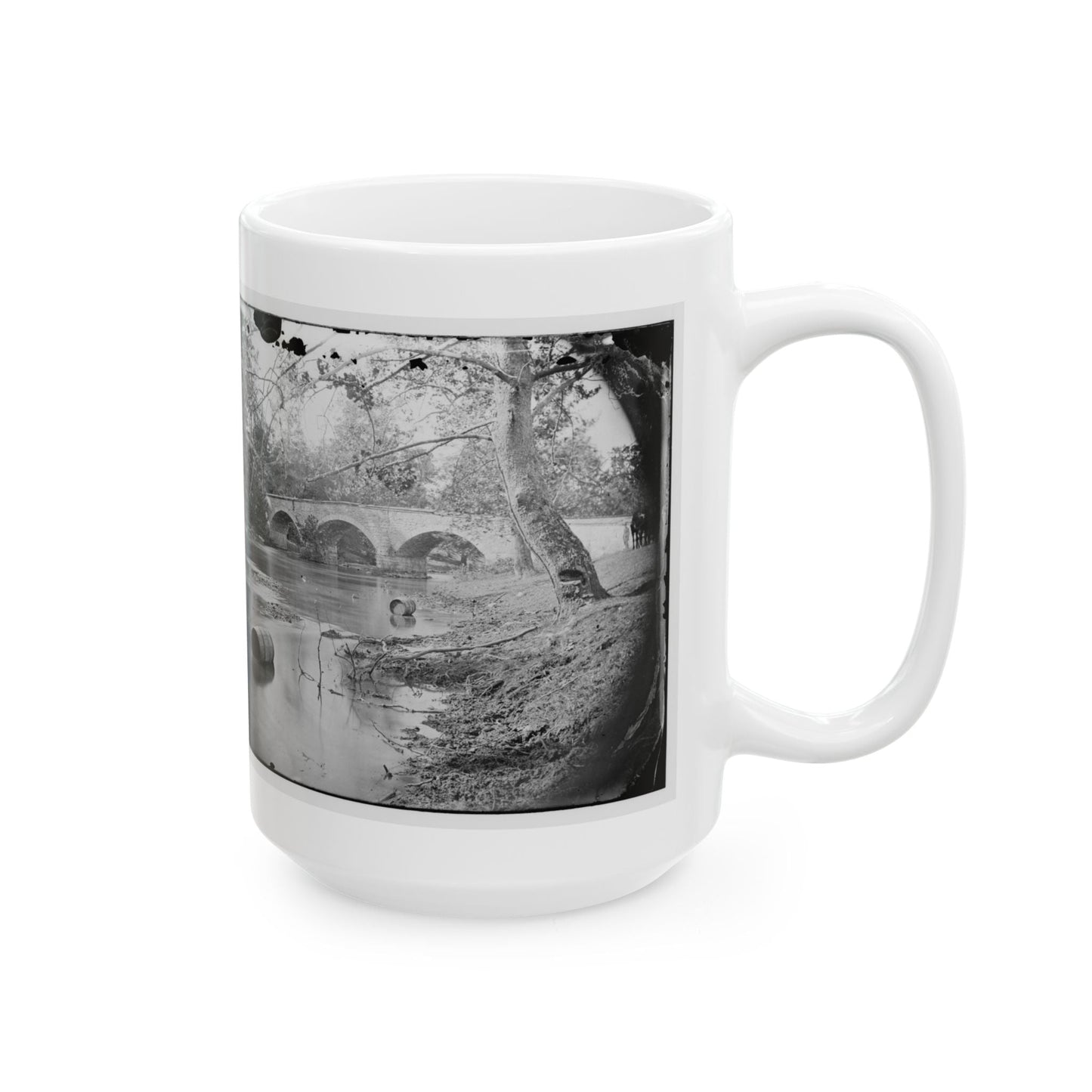 Antietam, Maryland. Burnside Bridge, Looking Up Stream (U.S. Civil War) White Coffee Mug