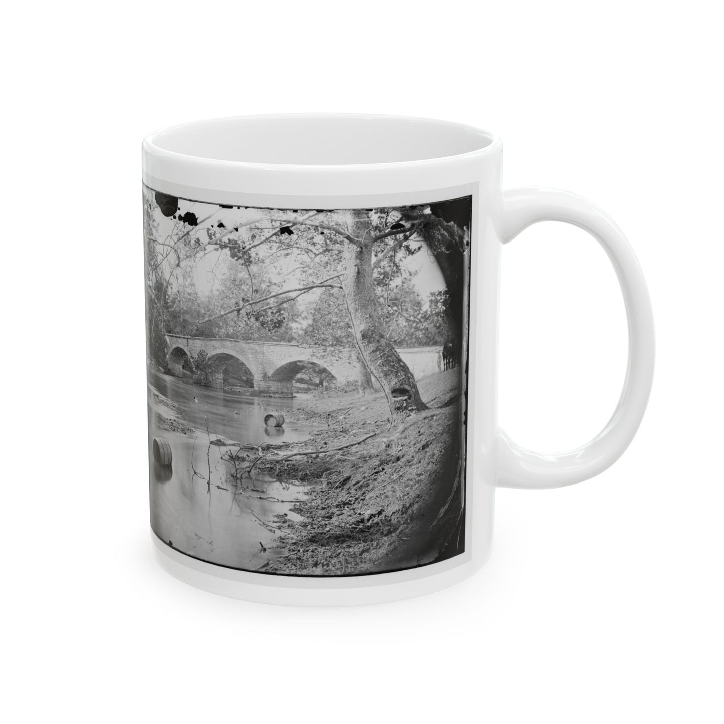 Antietam, Maryland. Burnside Bridge, Looking Up Stream (U.S. Civil War) White Coffee Mug