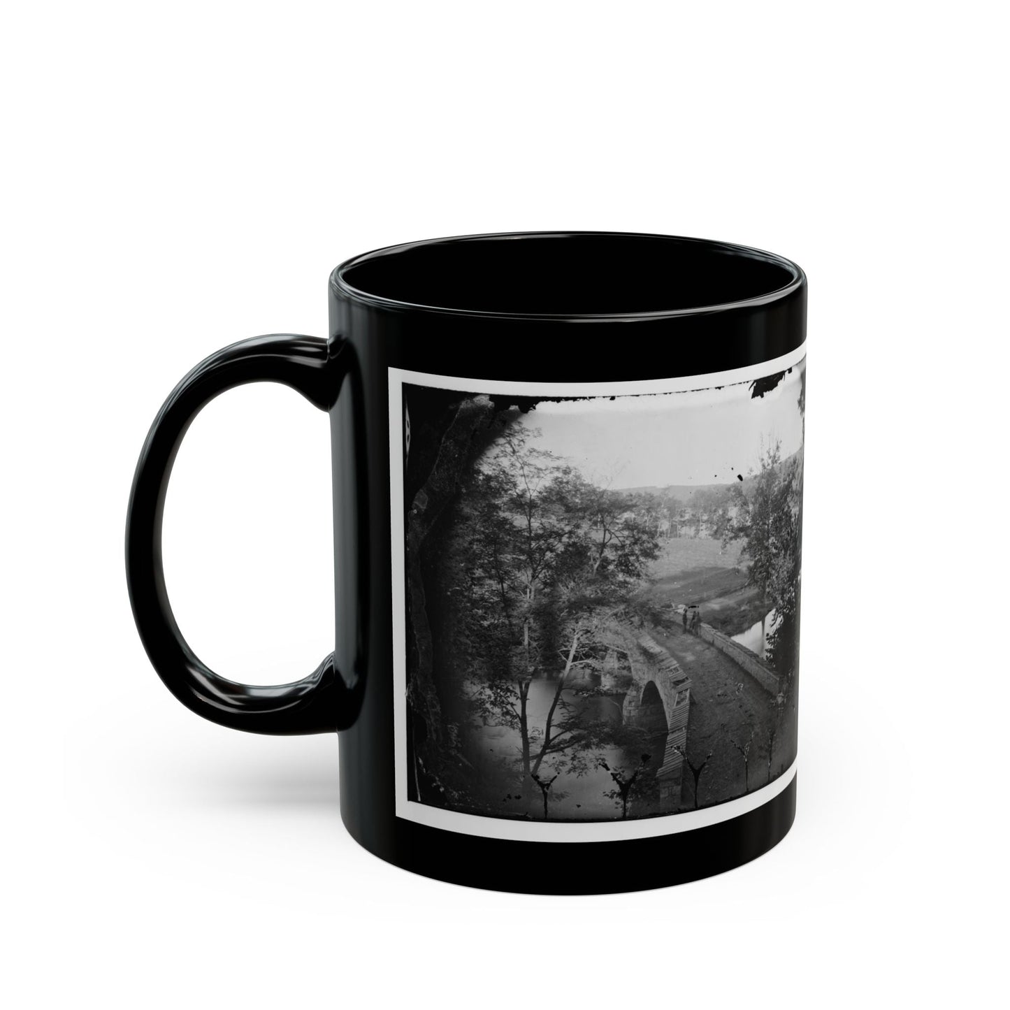 Antietam, Maryland. Burnside Bridge. Photographed From A Tree (U.S. Civil War) Black Coffee Mug