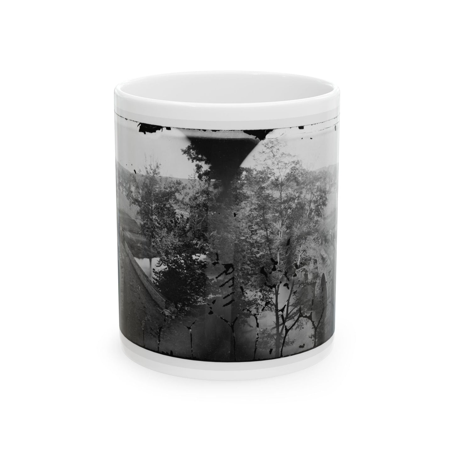 Antietam, Maryland. Burnside Bridge. Photographed From A Tree (U.S. Civil War) White Coffee Mug