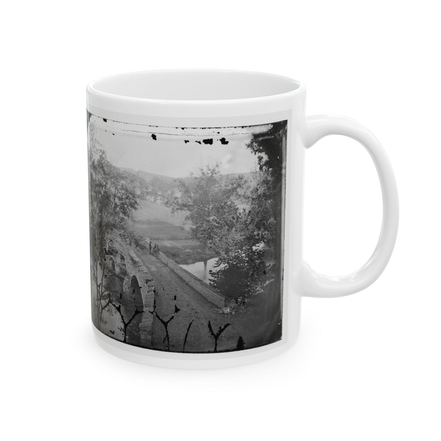 Antietam, Maryland. Burnside Bridge. Photographed From A Tree (U.S. Civil War) White Coffee Mug