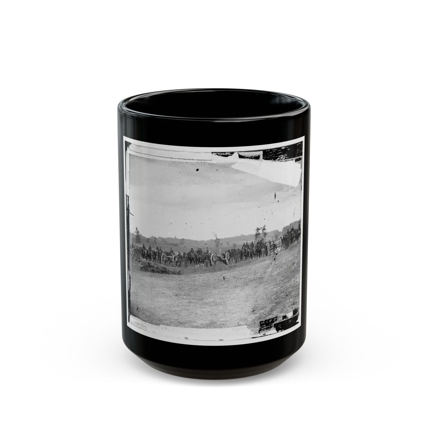 Antietam, Maryland. Captain J.M. Knap's Penn. Independent Battery  E  Light Artillery (U.S. Civil War) Black Coffee Mug