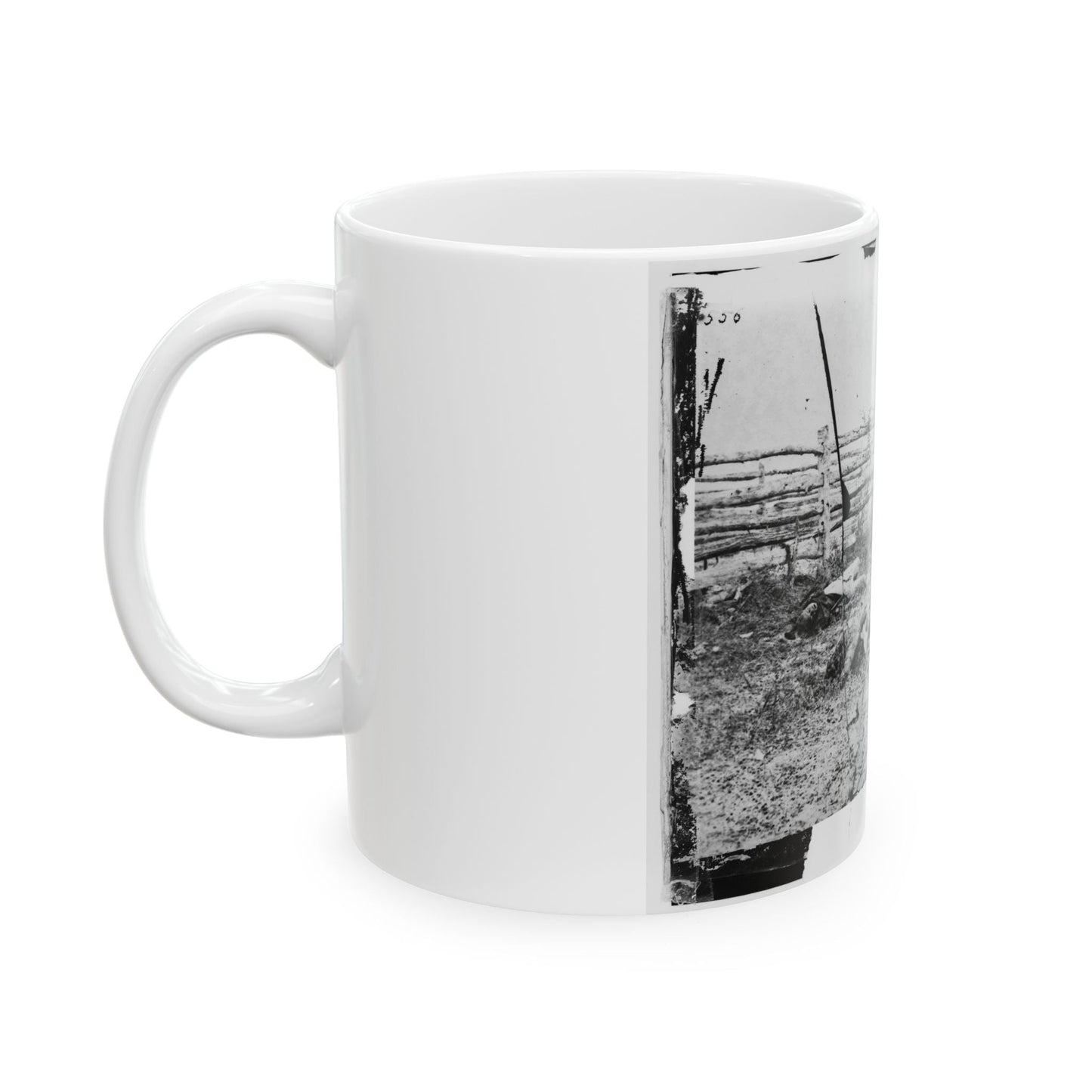 Antietam, Maryland. Confederate Soldiers As They Fell Inside The Fence On The Hagerstown Road (U.S. Civil War) White Coffee Mug