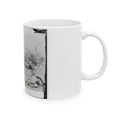 Antietam, Maryland. Confederate Soldiers As They Fell Inside The Fence On The Hagerstown Road (U.S. Civil War) White Coffee Mug