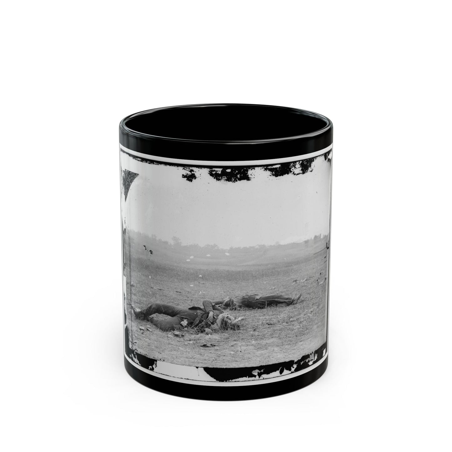 Antietam, Maryland. Confederate Soldiers As They Fell Near The Burnside Bridge (U.S. Civil War) Black Coffee Mug