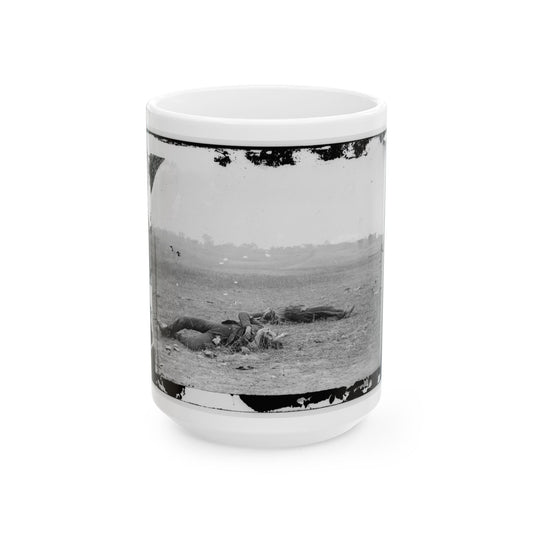 Antietam, Maryland. Confederate Soldiers As They Fell Near The Burnside Bridge (U.S. Civil War) White Coffee Mug