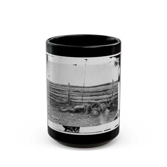 Antietam, Maryland. Dead Of Stonewall Jackson's Brigade By Rail Fence On The Hagerstown Pike (U.S. Civil War) Black Coffee Mug