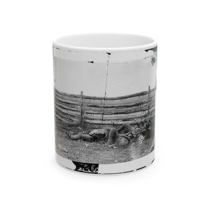 Antietam, Maryland. Dead Of Stonewall Jackson's Brigade By Rail Fence On The Hagerstown Pike (U.S. Civil War) White Coffee Mug