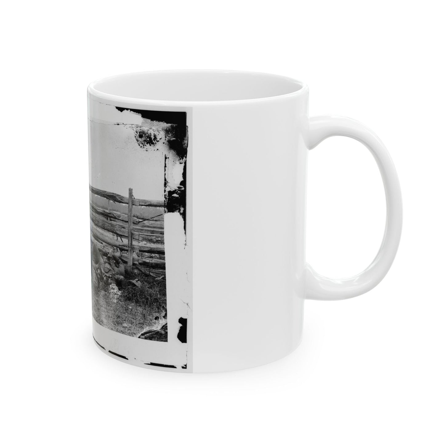 Antietam, Maryland. Dead Of Stonewall Jackson's Brigade By Rail Fence On The Hagerstown Pike (U.S. Civil War) White Coffee Mug