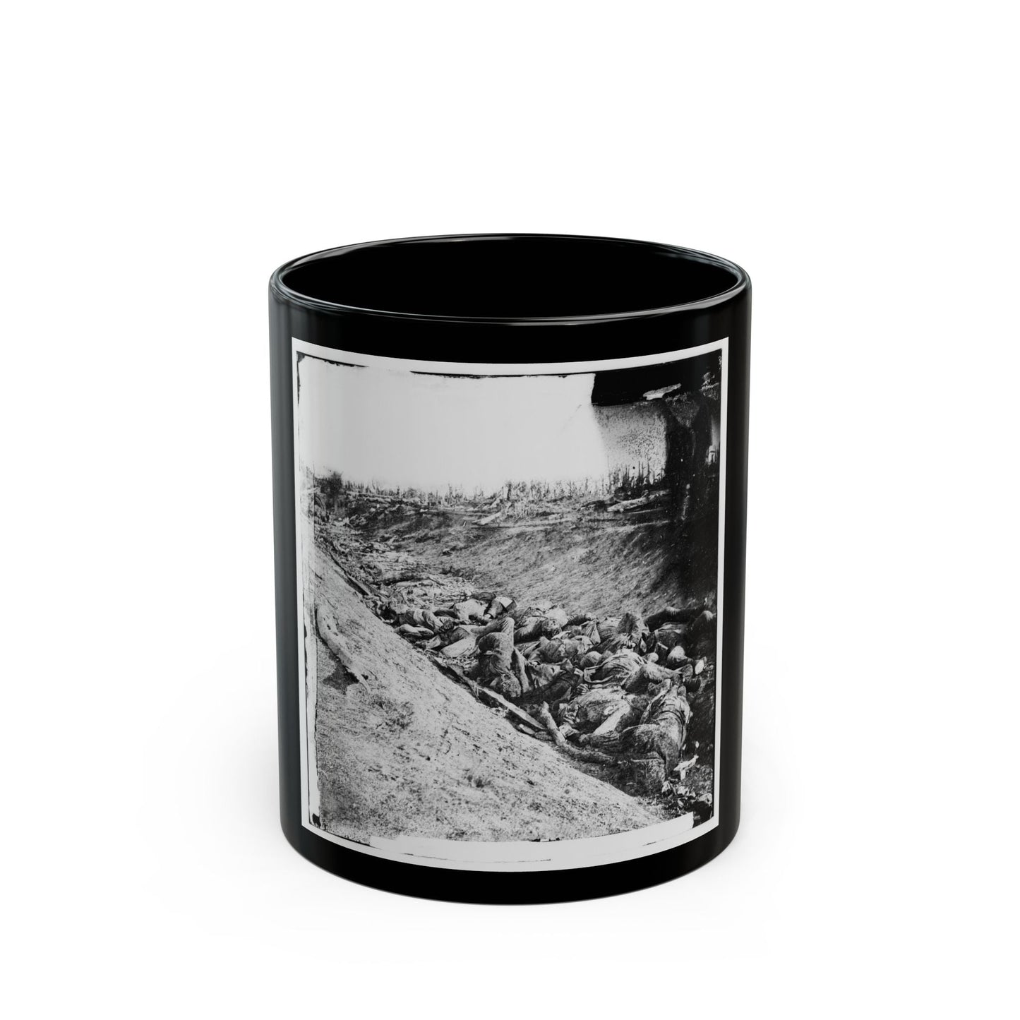 Antietam, Maryland. Dead Soldiers In Ditch On The Right Wing Where Kimball's Brigade Fought So Desperately (U.S. Civil War) Black Coffee Mug