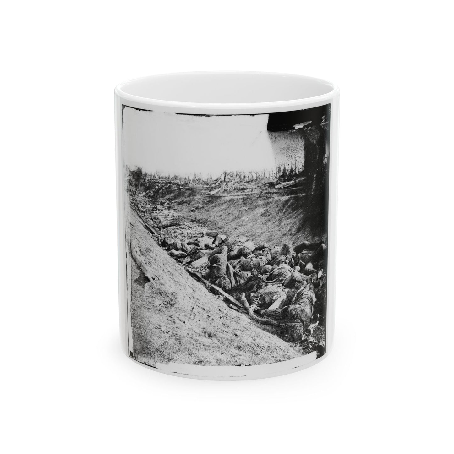 Antietam, Maryland. Dead Soldiers In Ditch On The Right Wing Where Kimball's Brigade Fought So Desperately (U.S. Civil War) White Coffee Mug