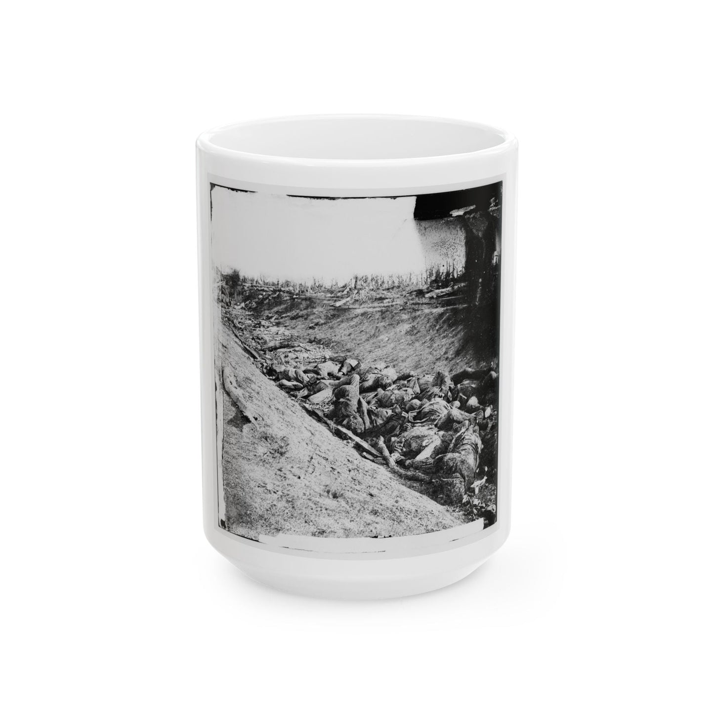 Antietam, Maryland. Dead Soldiers In Ditch On The Right Wing Where Kimball's Brigade Fought So Desperately (U.S. Civil War) White Coffee Mug