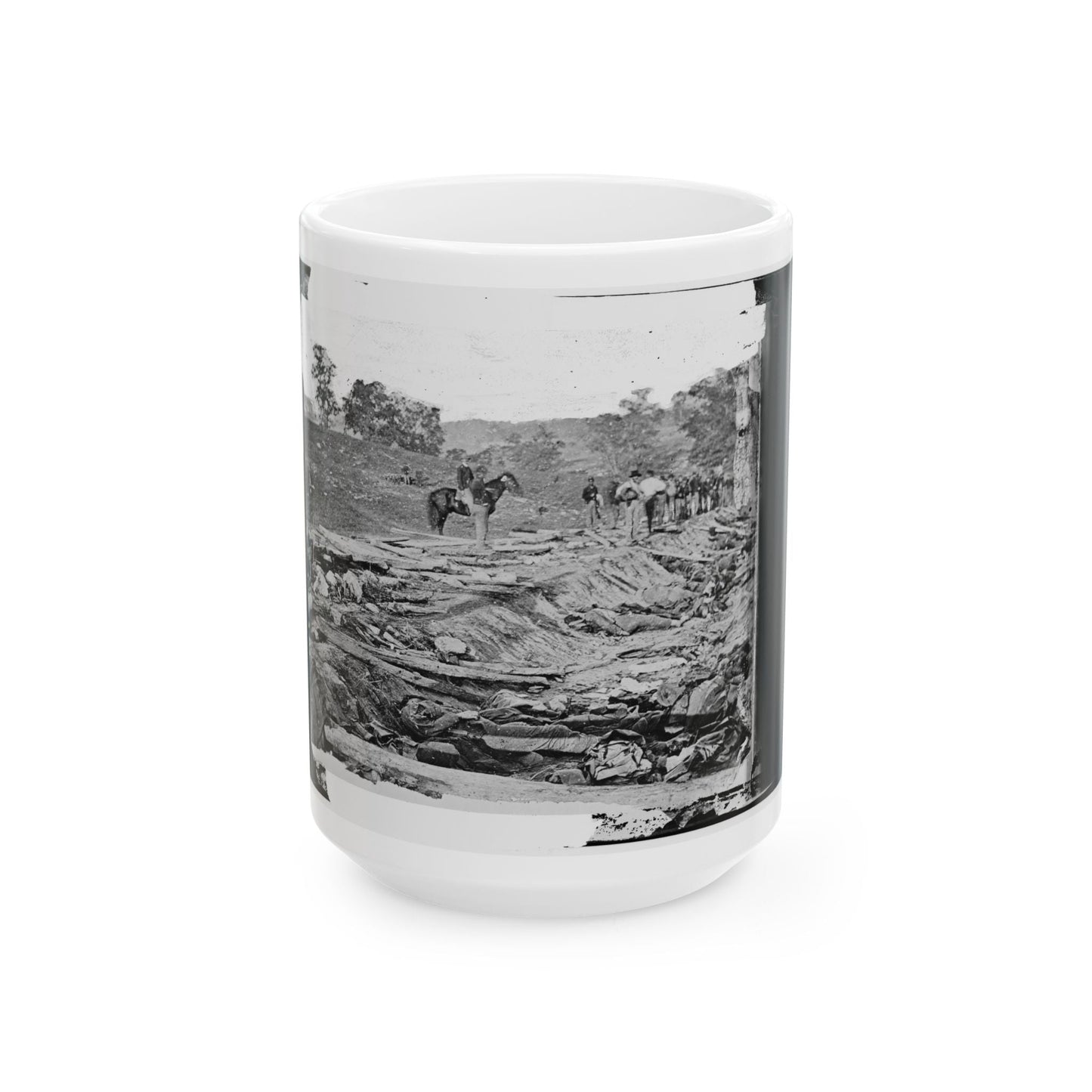 Antietam, Maryland. Ditch With Bodies Of Soldiers On Right Wing Used As A Rifle Pit By Confederates (U.S. Civil War) White Coffee Mug