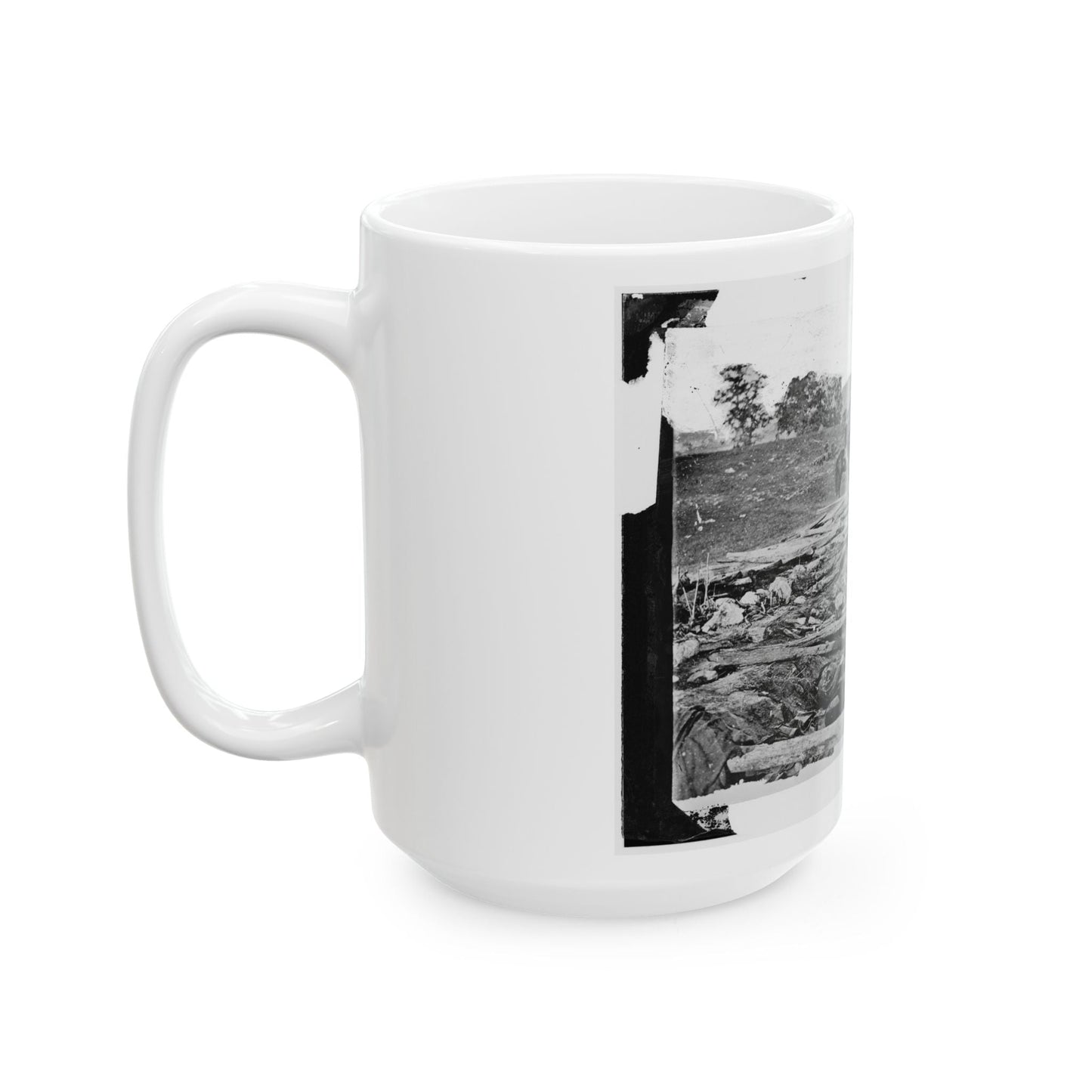 Antietam, Maryland. Ditch With Bodies Of Soldiers On Right Wing Used As A Rifle Pit By Confederates (U.S. Civil War) White Coffee Mug