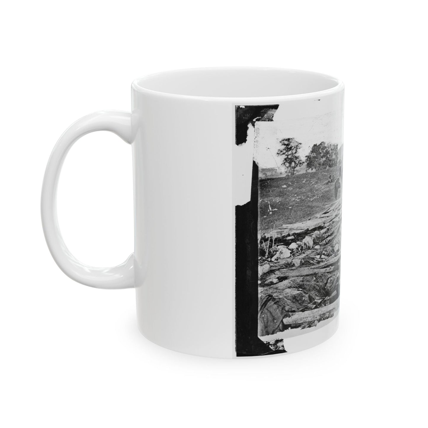 Antietam, Maryland. Ditch With Bodies Of Soldiers On Right Wing Used As A Rifle Pit By Confederates (U.S. Civil War) White Coffee Mug