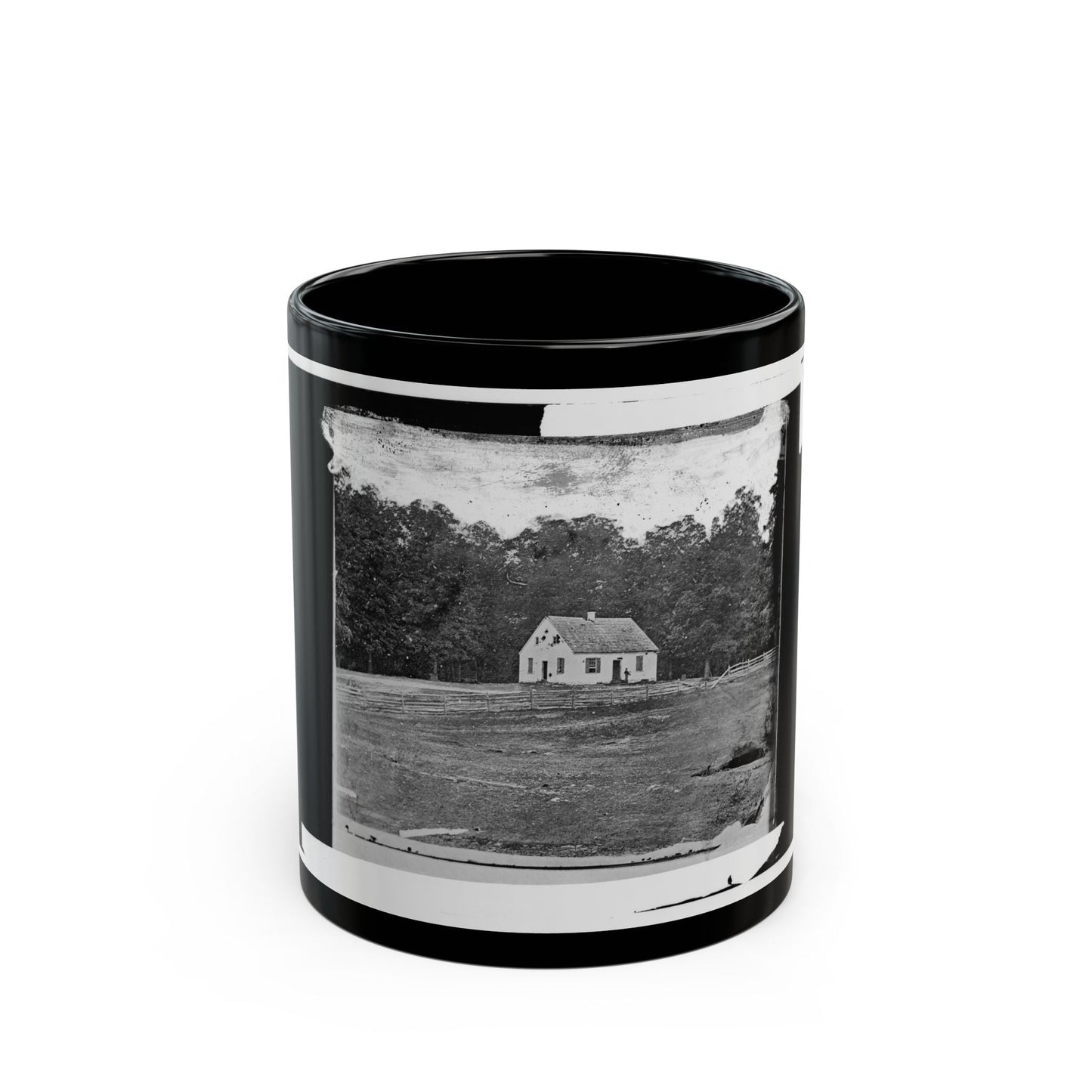 Antietam, Maryland. Dunker Church On Battlefield (U.S. Civil War) Black Coffee Mug-11oz-The Sticker Space