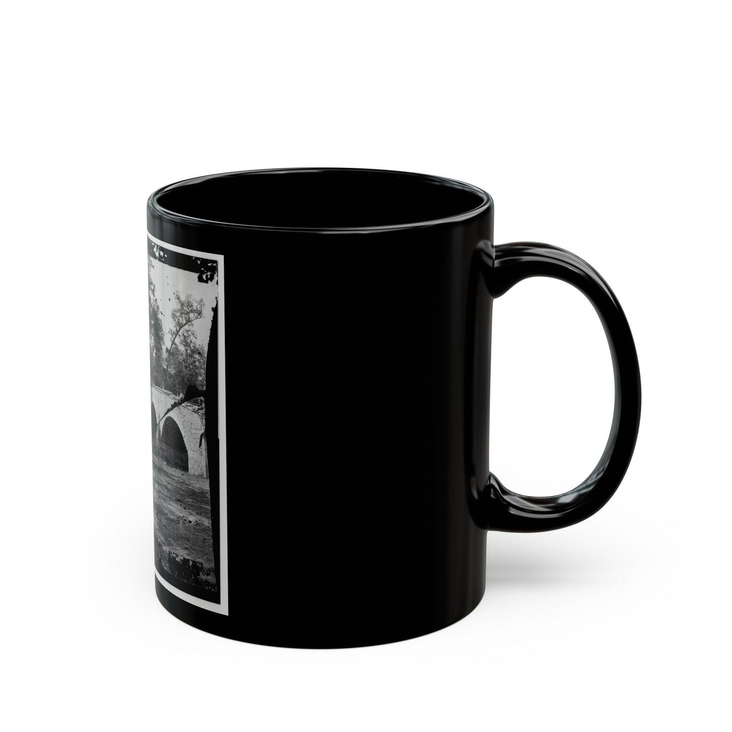 Antietam, Maryland. Eastern View Of Bridge (U.S. Civil War) Black Coffee Mug-The Sticker Space