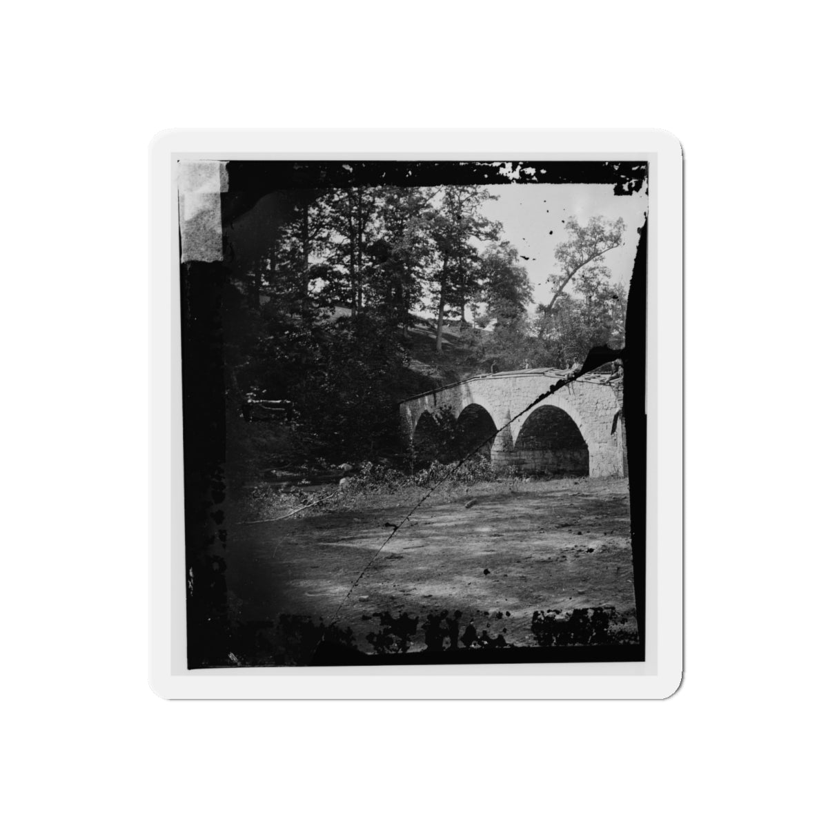 Antietam, Maryland. Eastern View Of Bridge (U.S. Civil War) Refrigerator Magnet-4" x 4"-The Sticker Space