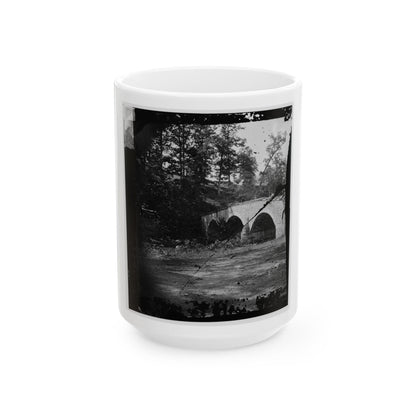 Antietam, Maryland. Eastern View Of Bridge (U.S. Civil War) White Coffee Mug-15oz-The Sticker Space