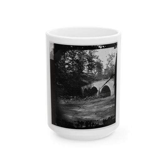 Antietam, Maryland. Eastern View Of Bridge (U.S. Civil War) White Coffee Mug-15oz-The Sticker Space