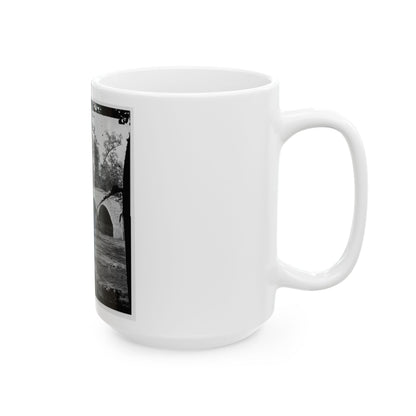 Antietam, Maryland. Eastern View Of Bridge (U.S. Civil War) White Coffee Mug-The Sticker Space