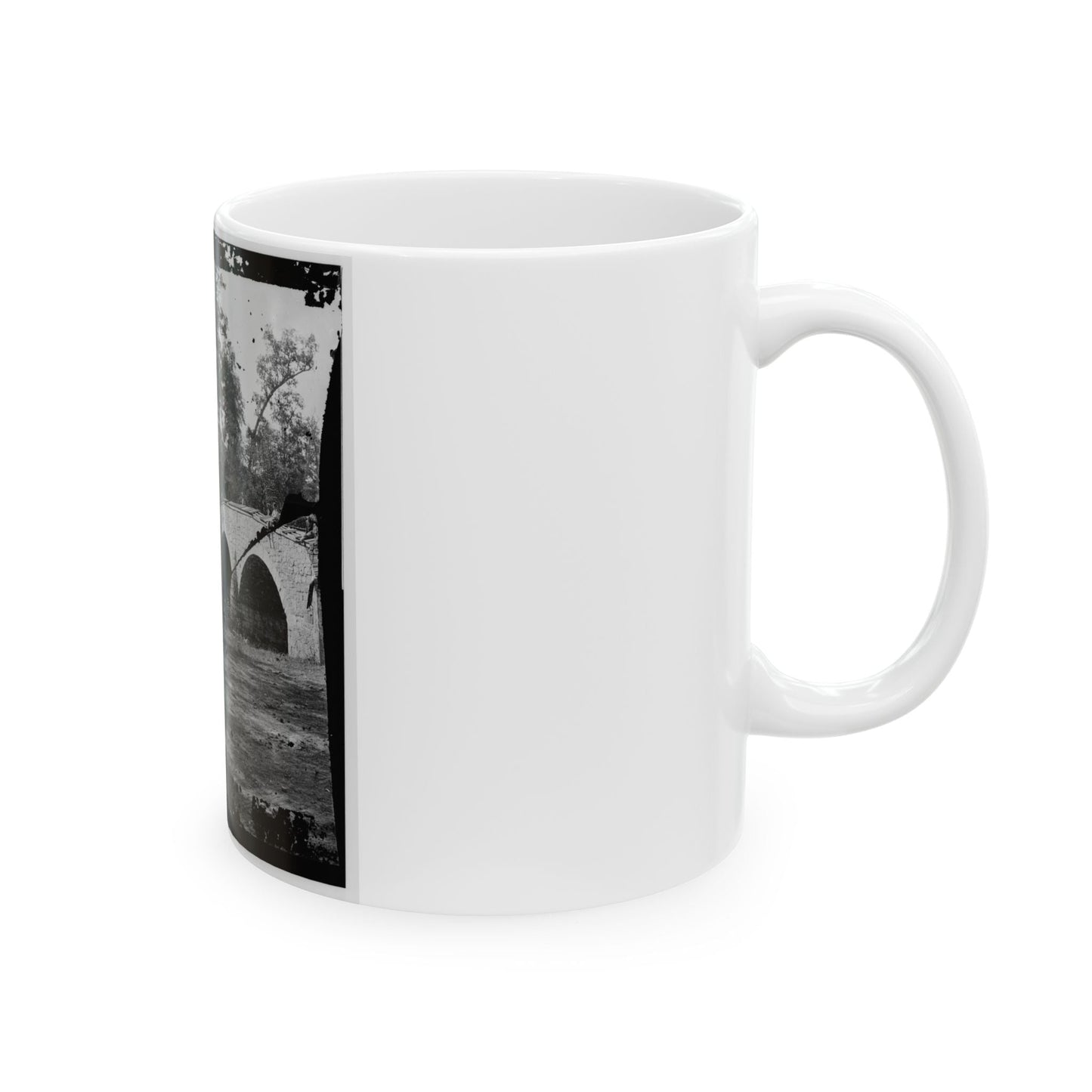 Antietam, Maryland. Eastern View Of Bridge (U.S. Civil War) White Coffee Mug-The Sticker Space