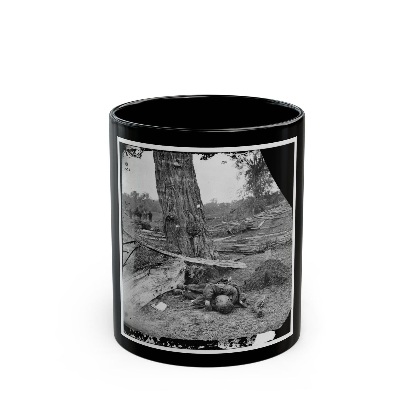 Antietam, Maryland. Federal Buried, Confederate Unburied, Where They Fell (U.S. Civil War) Black Coffee Mug-11oz-The Sticker Space