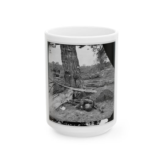 Antietam, Maryland. Federal Buried, Confederate Unburied, Where They Fell (U.S. Civil War) White Coffee Mug-15oz-The Sticker Space